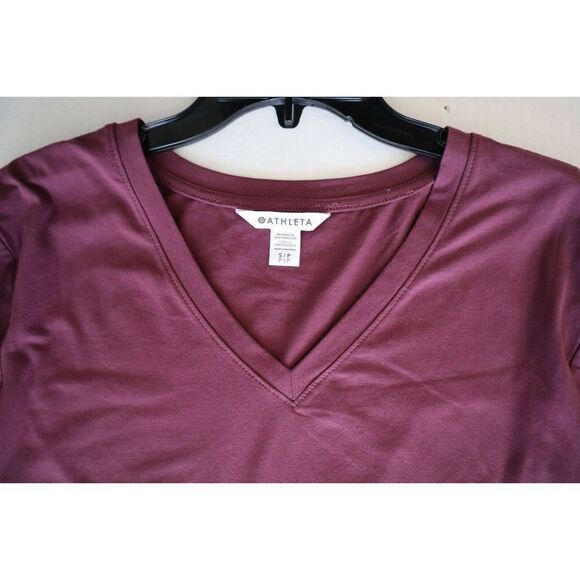 Athleta Women's Sz Small Purple Renew Seamless Long Sleeve V-Neck Shirt - Picture 4 of 8